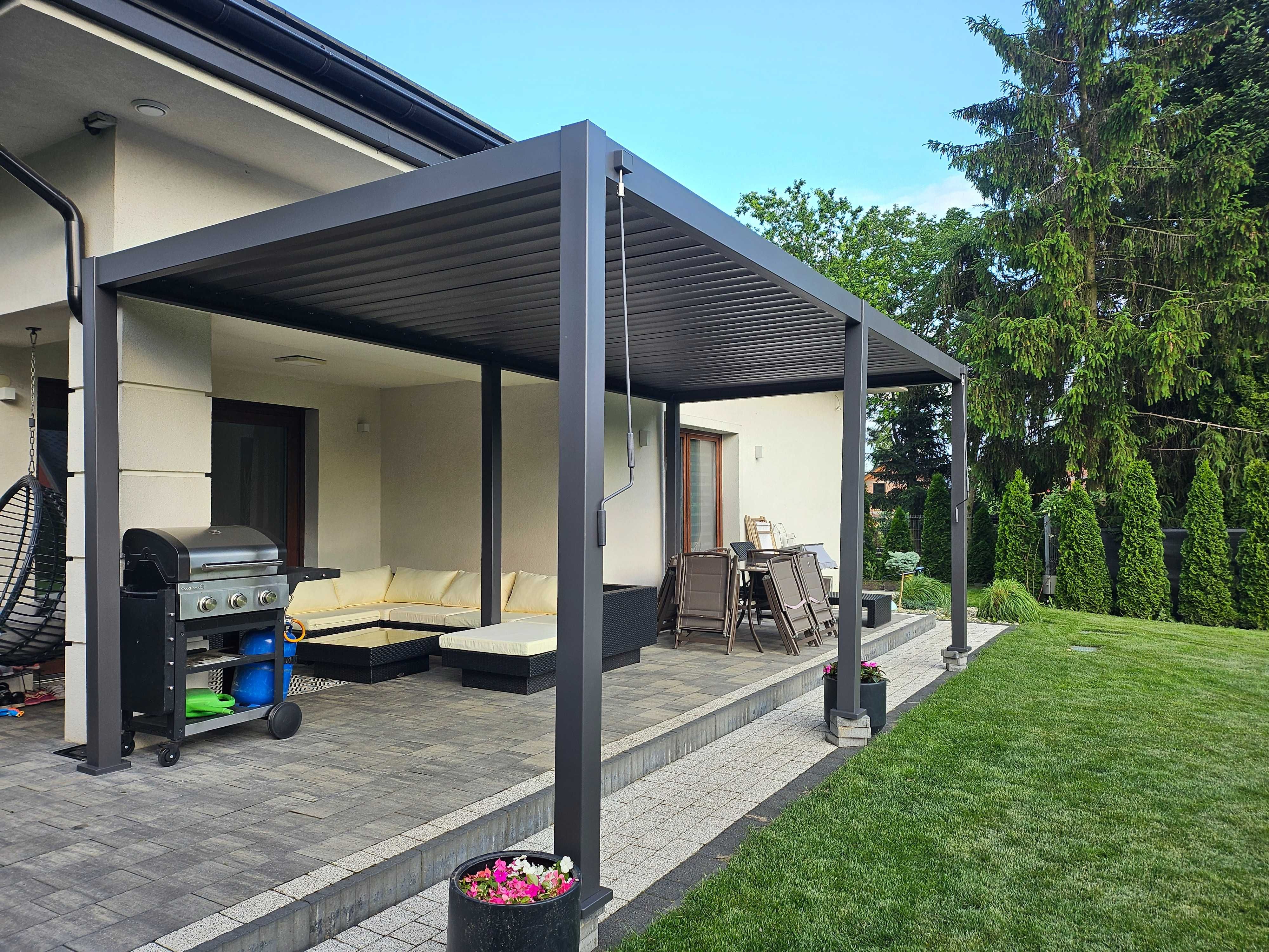 Pergola z regulowanymi listwami 3x6 m z montażem