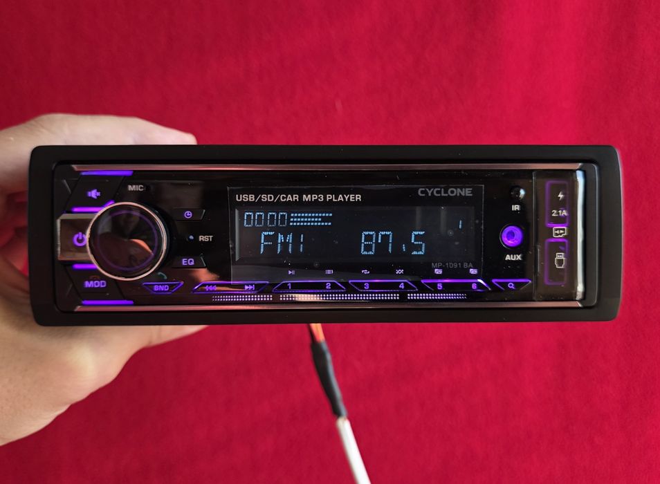 Автомагнитола 1 din Cyclone MP-1091 BA магнитола в машину с блютузом