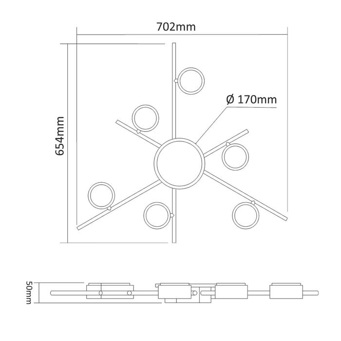 Світильник VIDEX під лампу GX53 з підсвіткою VL-SPF22B-BB; Люстра led