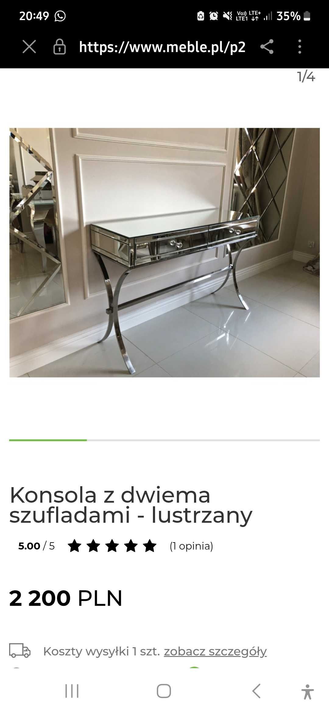 Konsola lustrzana