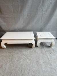 Stoliki drewniane białe