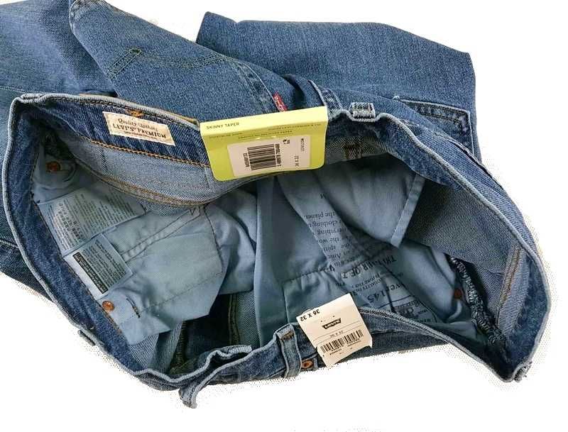 Męskie jeansy Levi's - Skinny Taper W36/L32 Levis oryg. nowe - 309 zł.