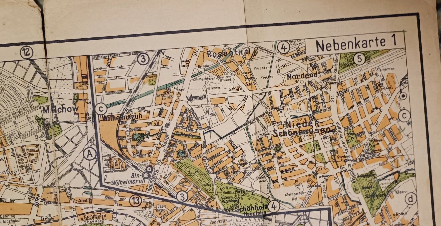Боевая немецкая карта Берлина 1940г