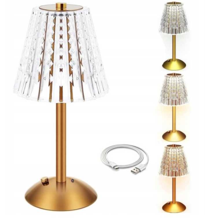 bezprzewodowa kryształowa lampka nocna