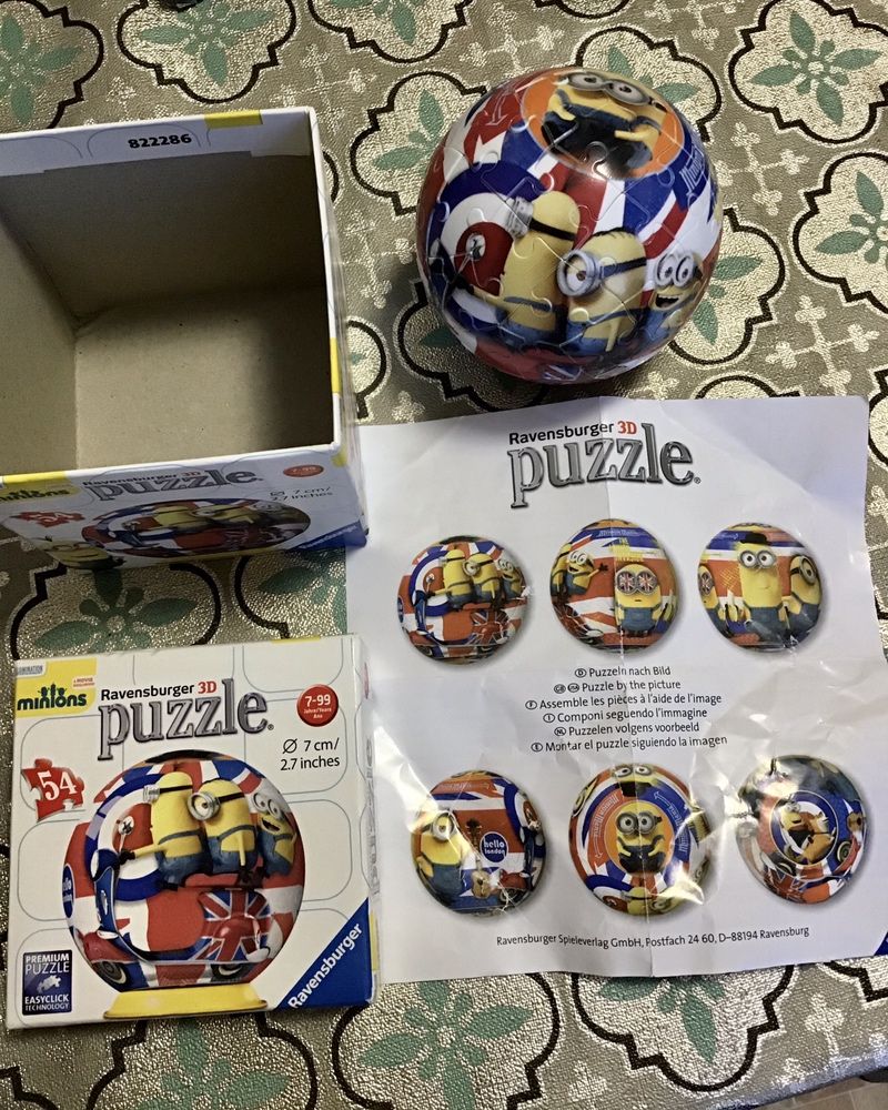 Пазли шар 3D минйон миньон minions 54 2шт ravensburger Англія