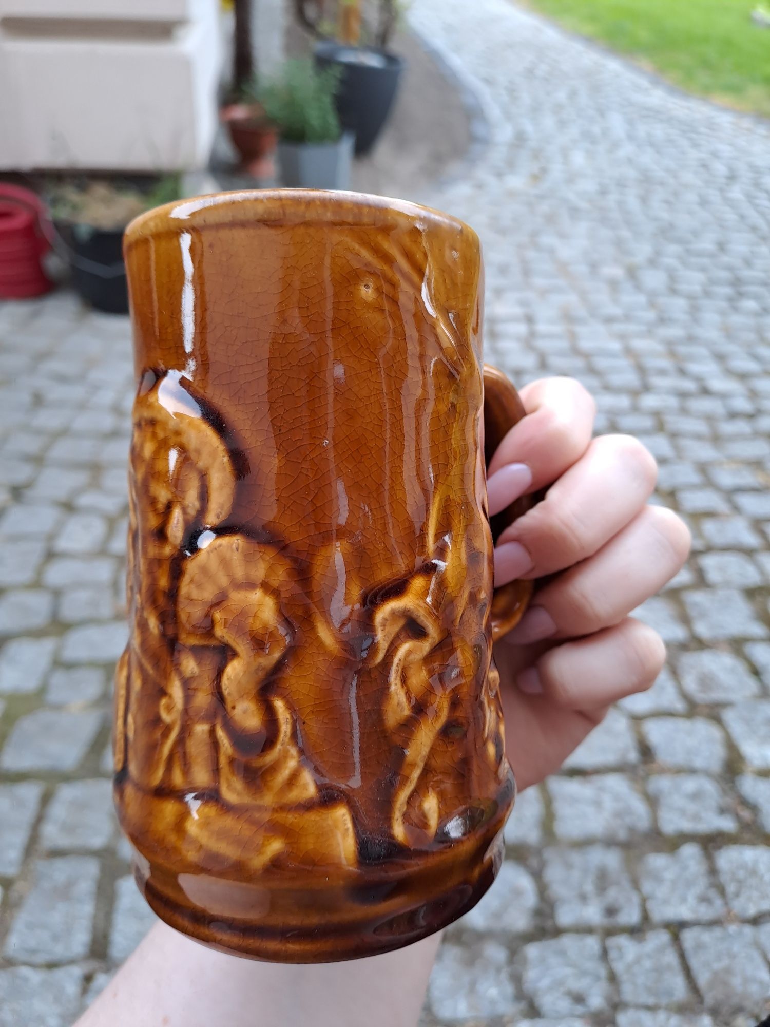 Ceramiczny Kufel z Kamionki - PRL - lata 80