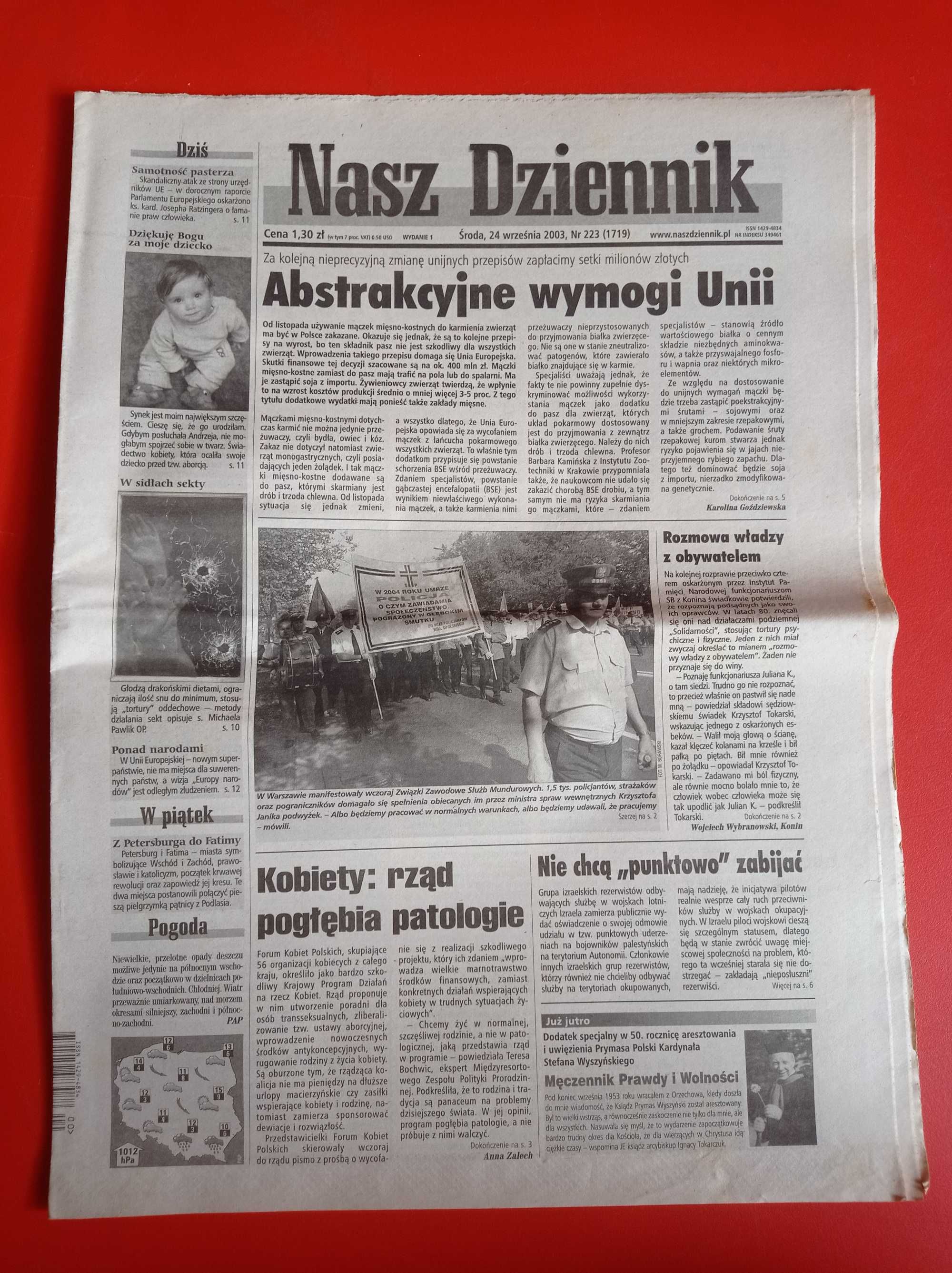 Nasz Dziennik, nr 223/2003, 24 września 2003