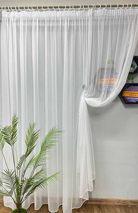Тюль Бамбук, однотонный тюль с утяжелителем BAMBO,производитель Турция