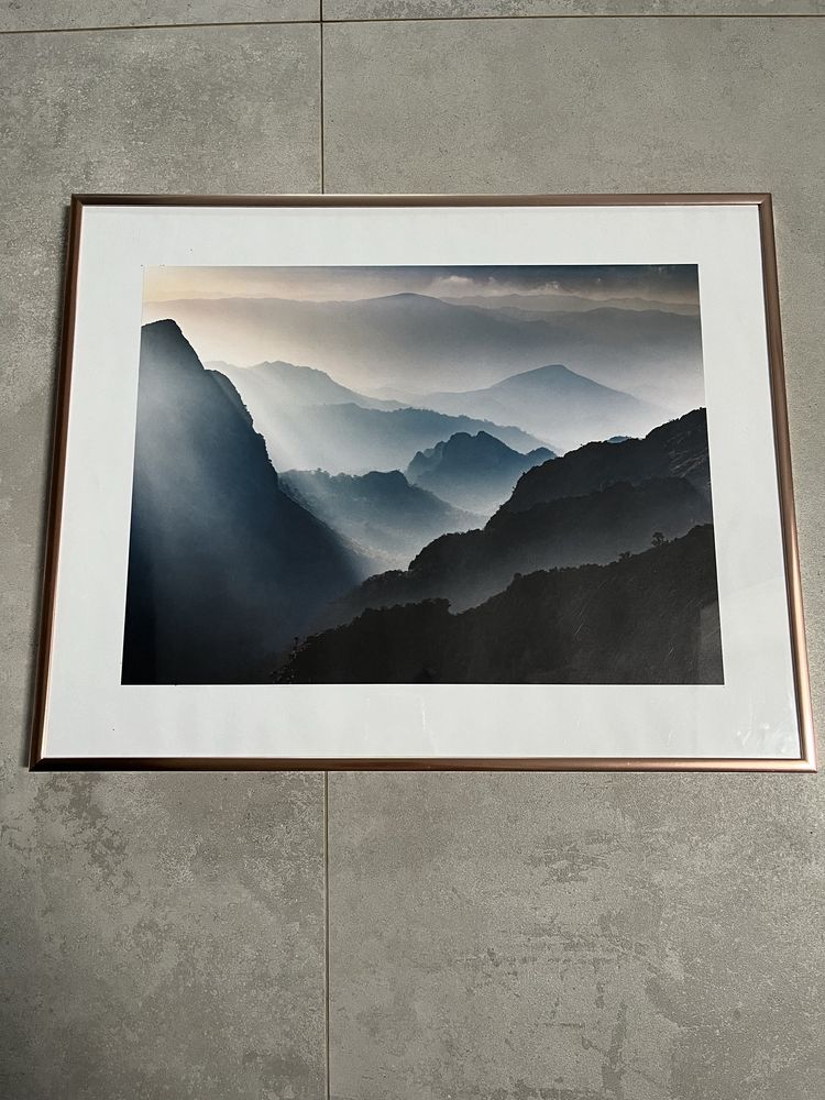 Posterstore ramka miedziana 40x50 +plakat Foggy Mountain View