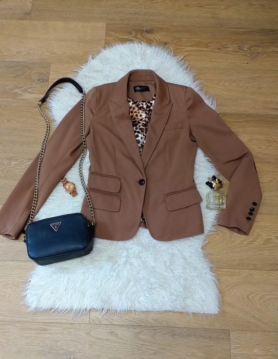 Brązowa marynarka, żakiet rozmiar 38