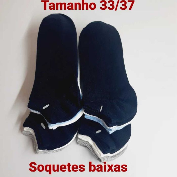 12 pares de soquetes tamanho 33/37 em algodão do bom.