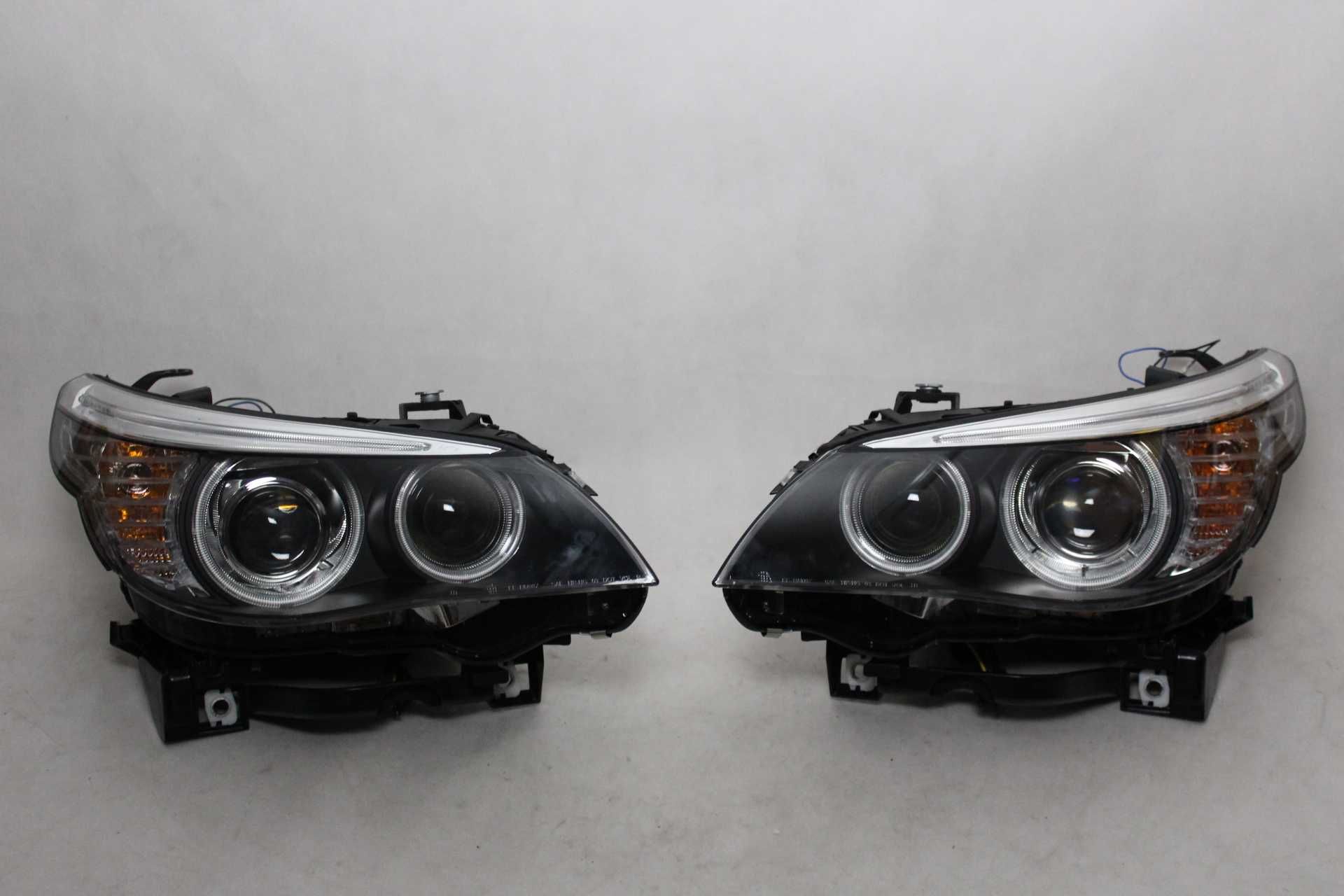 Lampy przednie przód BMW E60 E61 05-07 D1S XENON RINGI LED CCFL NOWE