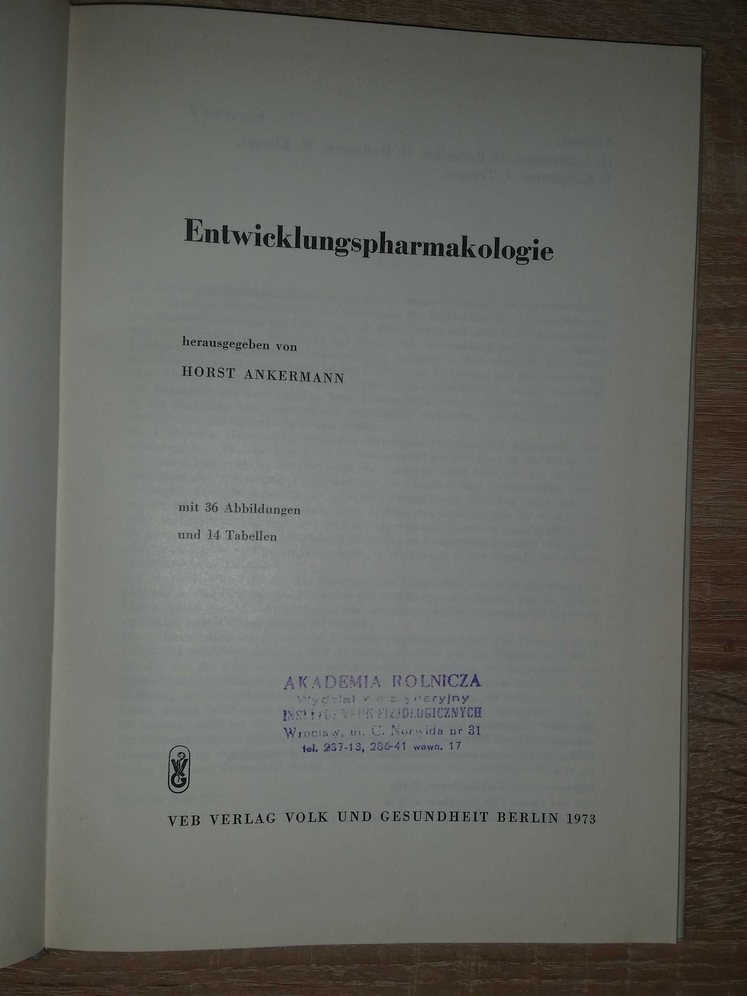 Farmakologia Pharmacologie książka medyczna 1973