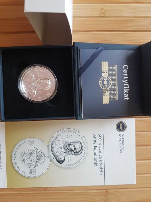 50zł, 500 rocznica urodzin Anny Jagielonki  moneta kolekcjonerska.