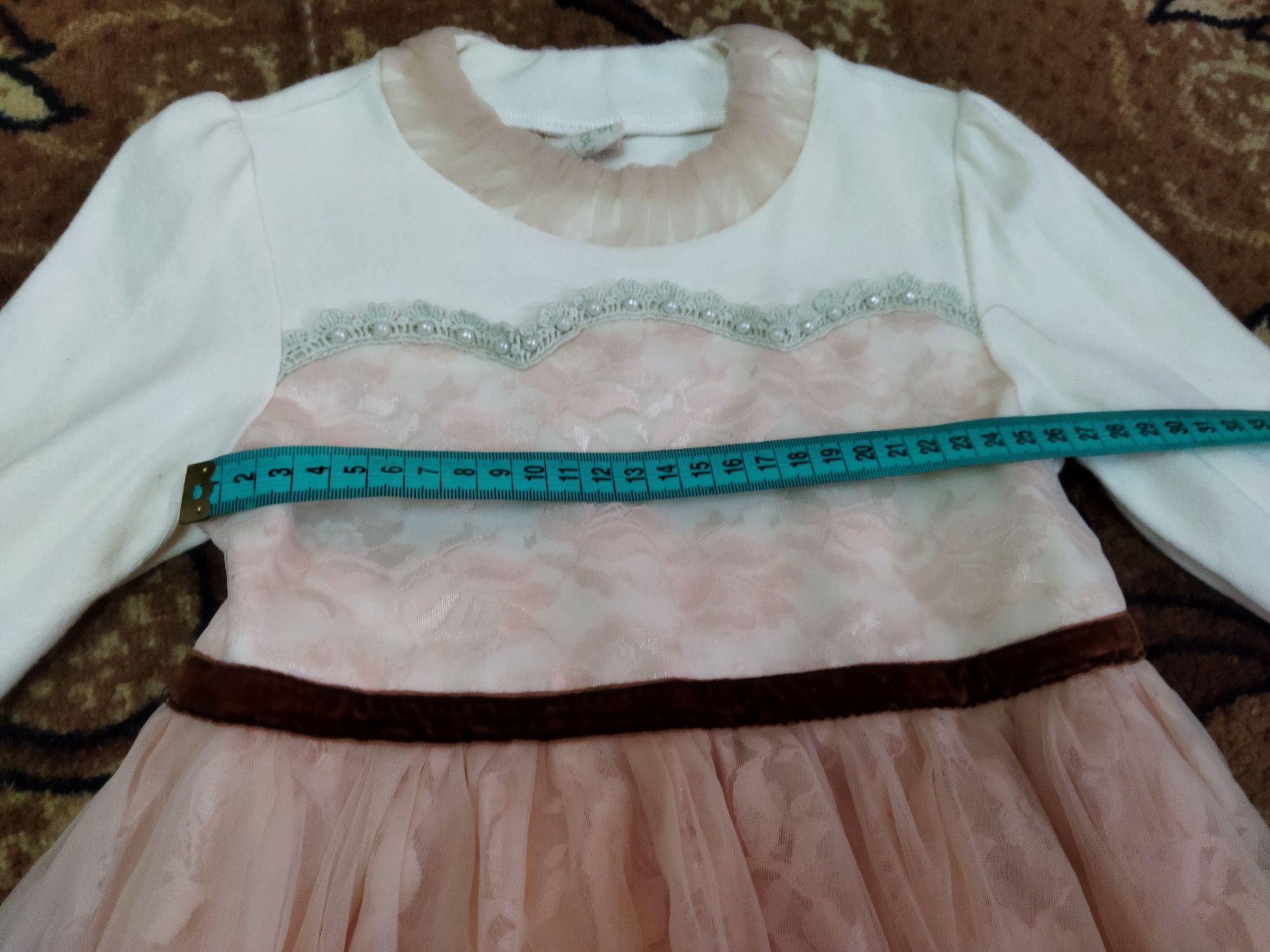 Платье с длинным рукавом пышная фатиновая юбка детское 110 рост