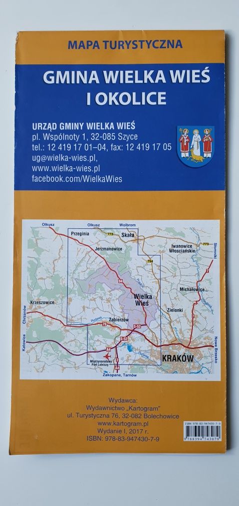 Mapa turystyczna Gminy Wielka Wieś koło Krakowa