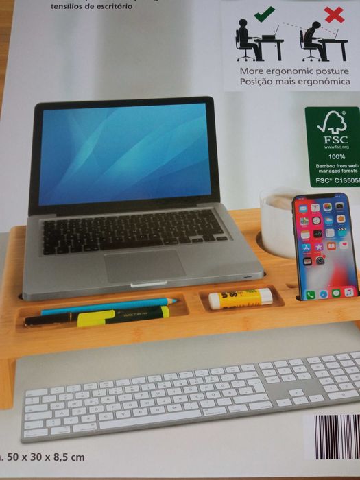 Organizer bambusowy, podstawka pod monitor, laptop, tablet WENKO