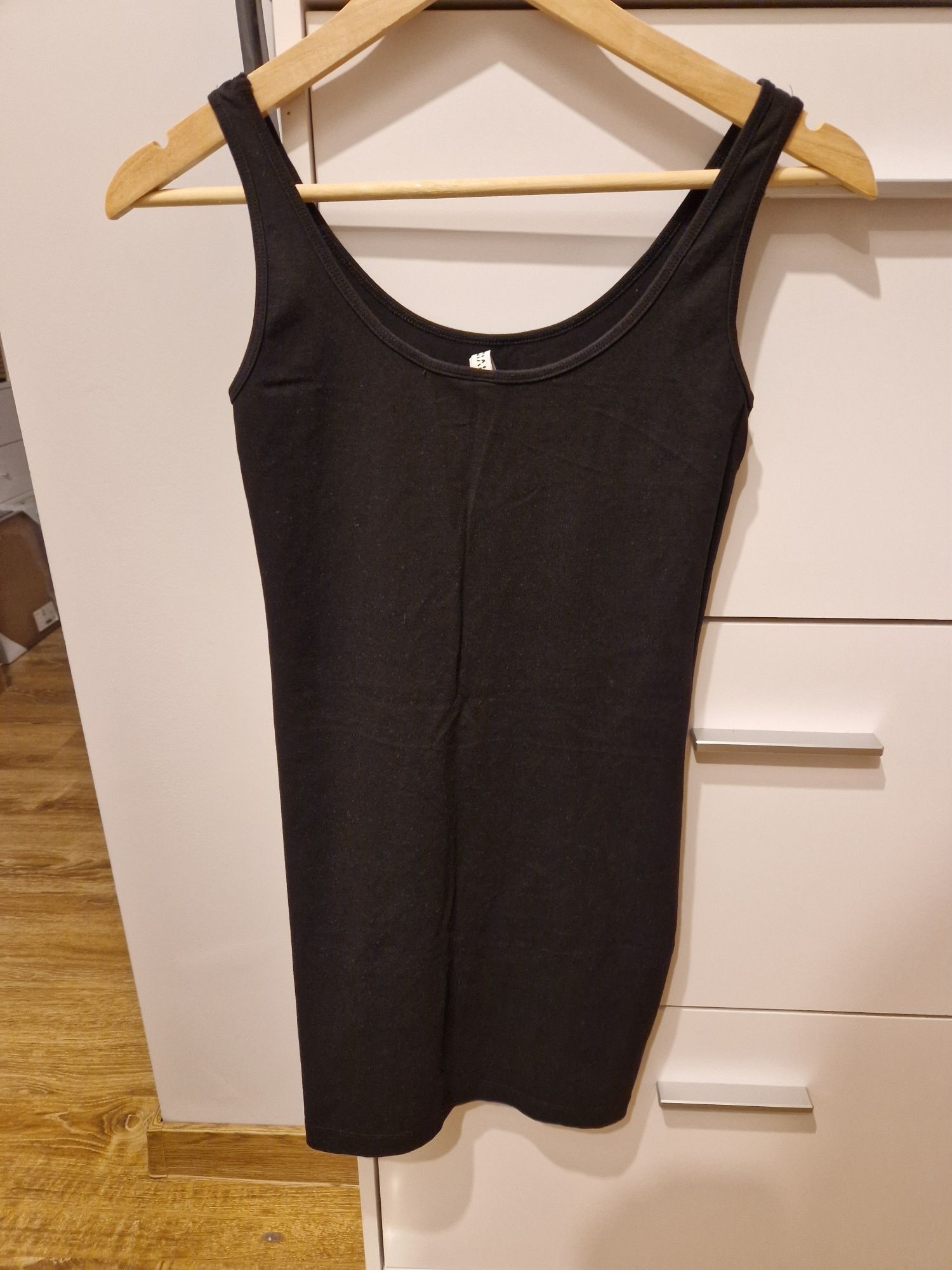 Czarna sukienka basic midi H&M na lato