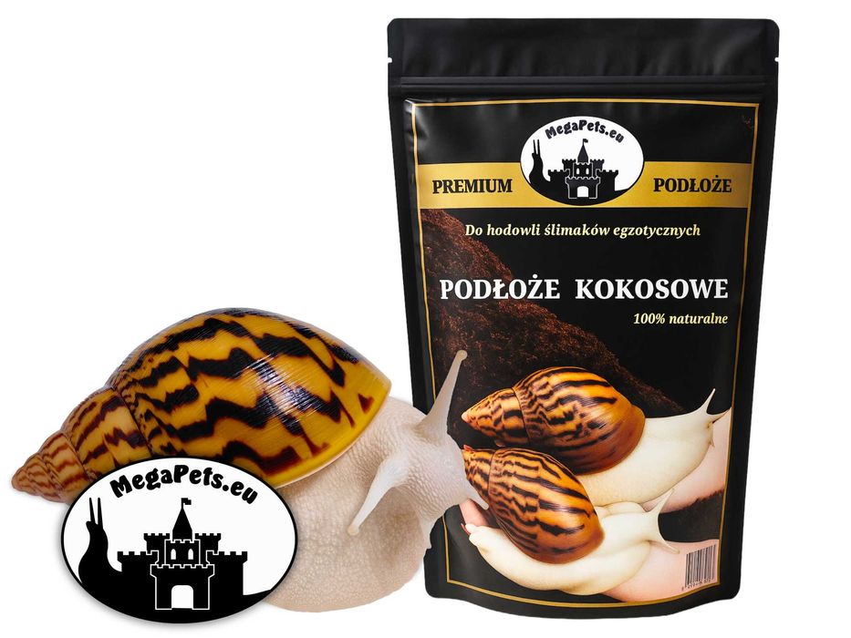 Podłoże kokosowe Torf Premium dla ślimaków Achatina Lissachatina