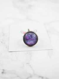 pierścionek KOSMOS galaktyka vintage retro piękny fioletowy UJ02