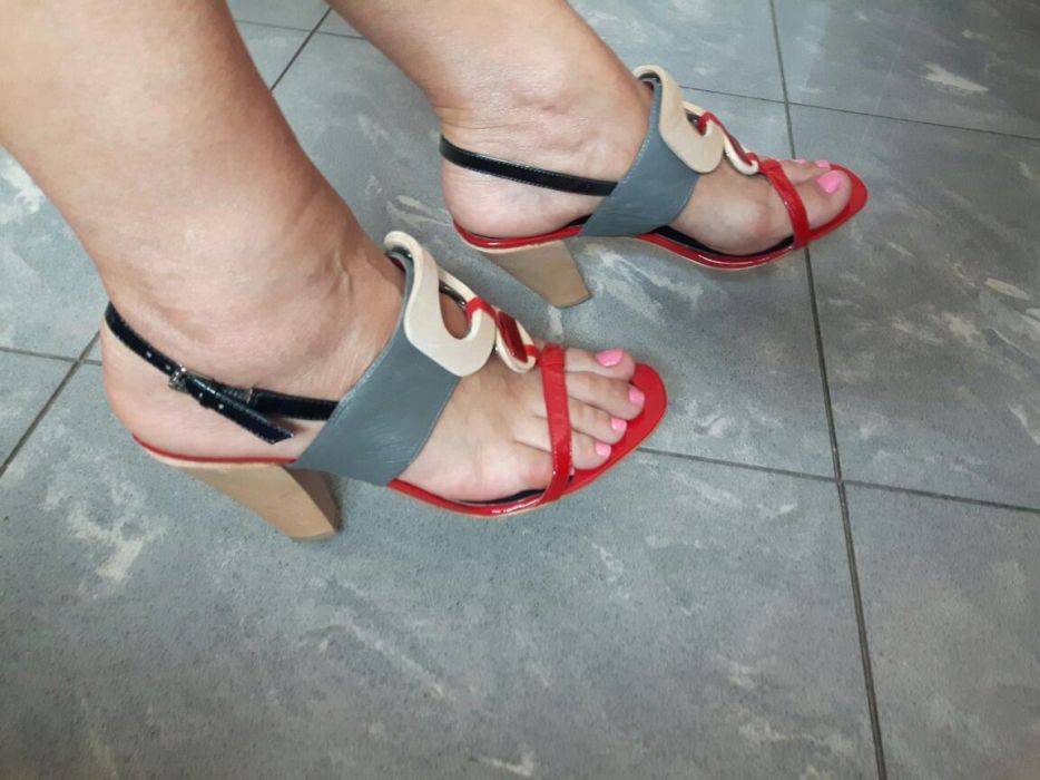 Sandaly skóra skórzane buty damskie obsas 39