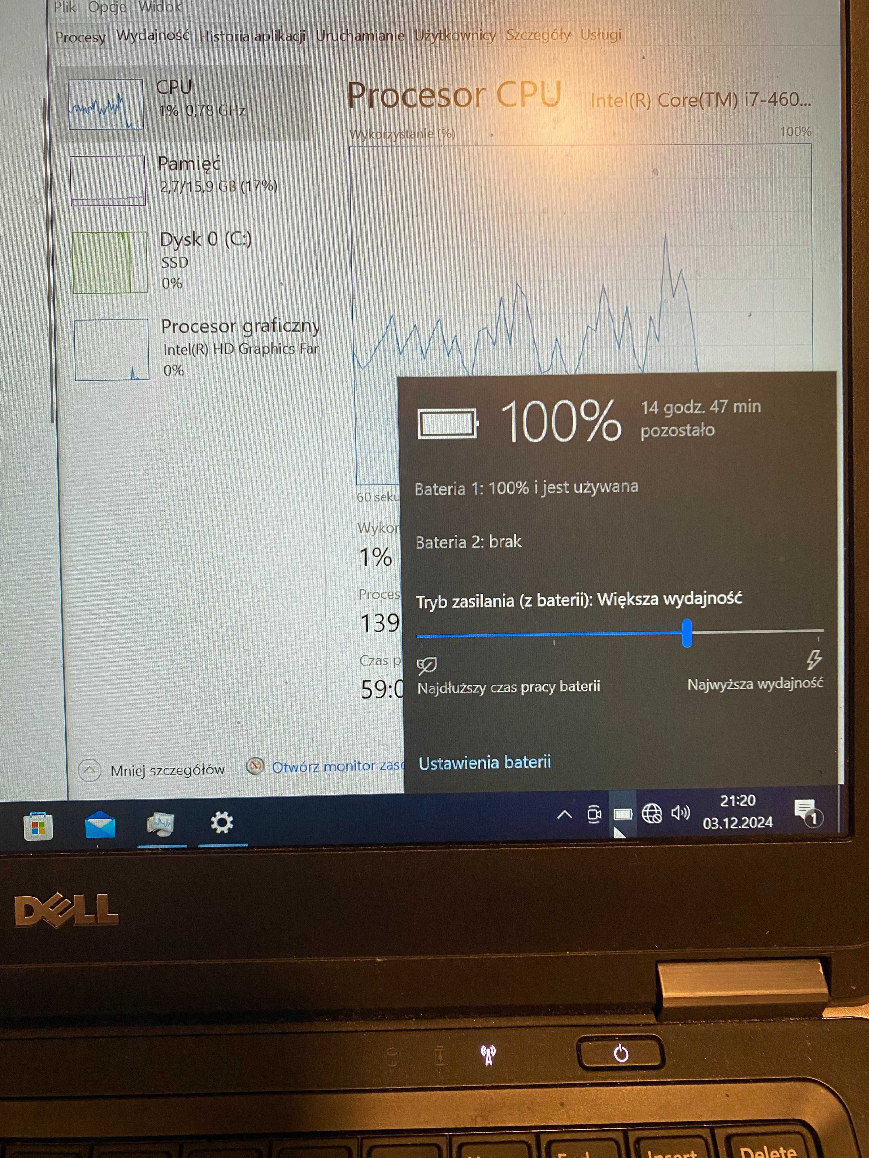 Laptop Dell Latitude E7440 i7-4600U 16gb RAM 256gb