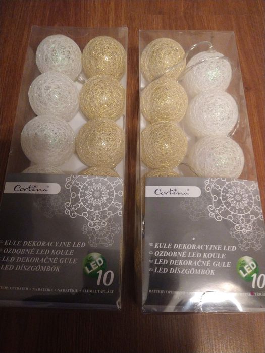 Kule dekoracyjne LED lampki  2 komplety N OWE Boże Narodzenie