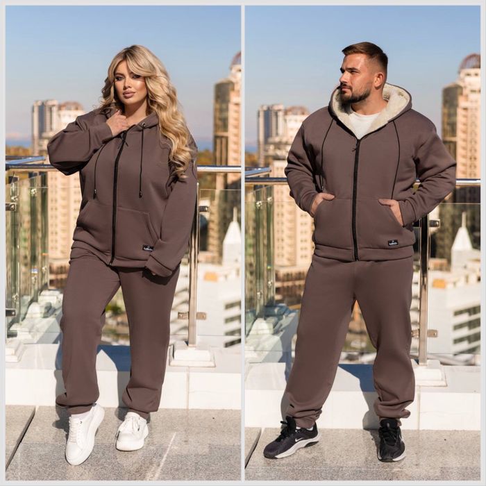 Мужской+Женский теплый костюм с мехом/Чоловічий+Жіночий костюм з хутро