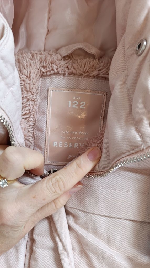 Reserved ciepła kurtka parka i czapka 122