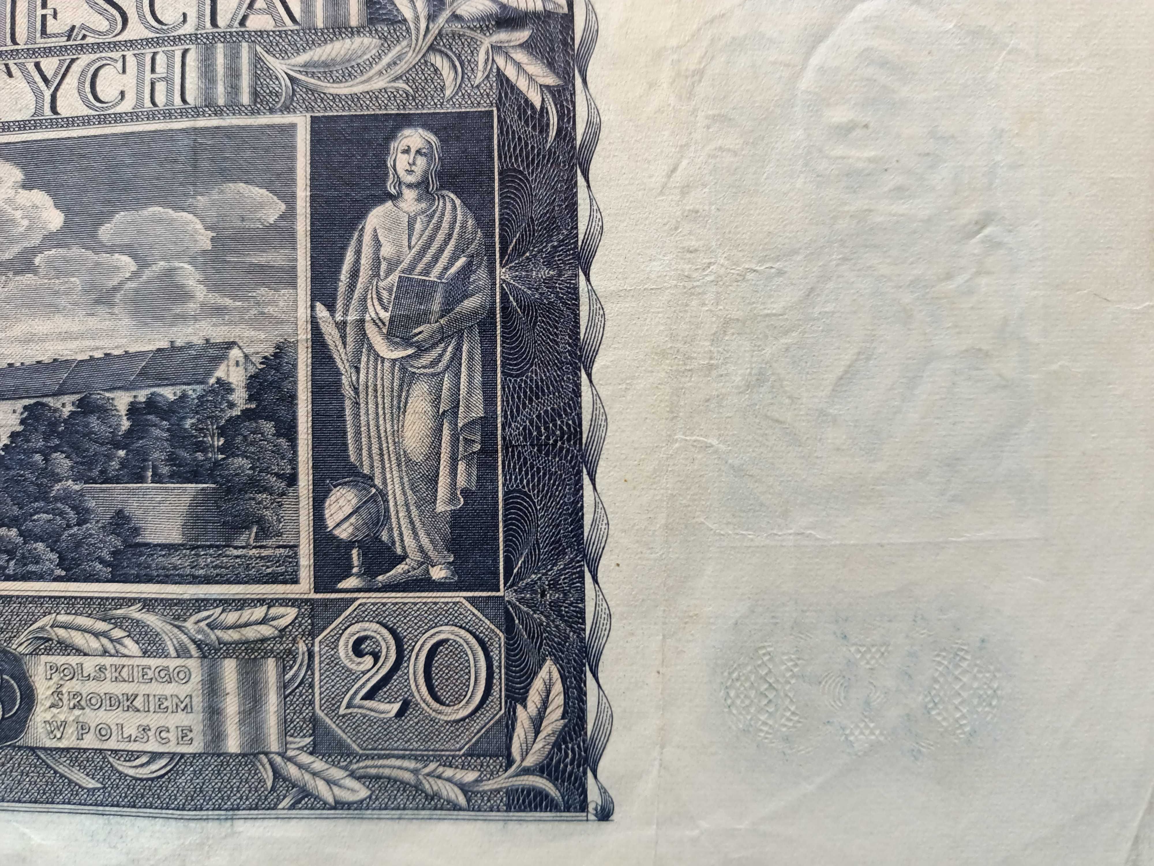 20 Złotych 1936 banknot z nadrukiem     oryginał