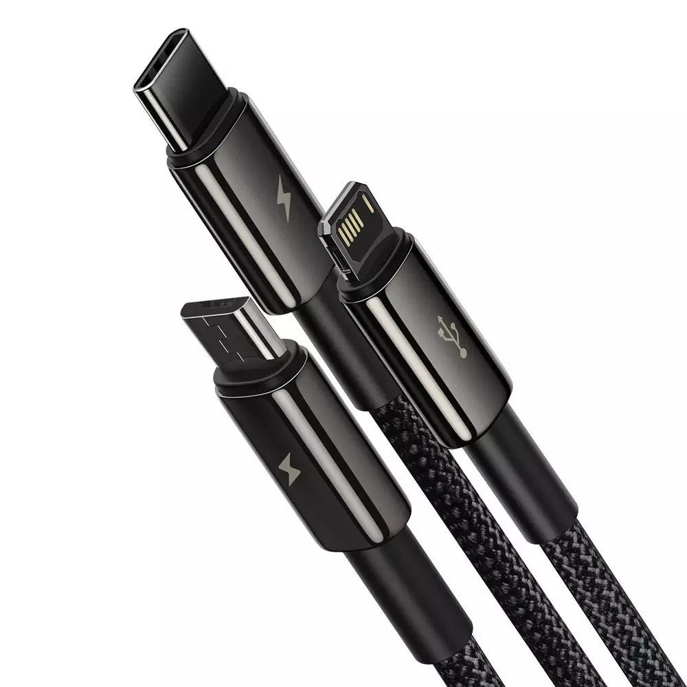 Baseus Tungsten 3w1 kabel USB - USB Typ C / Lightning / micro USB 3,5