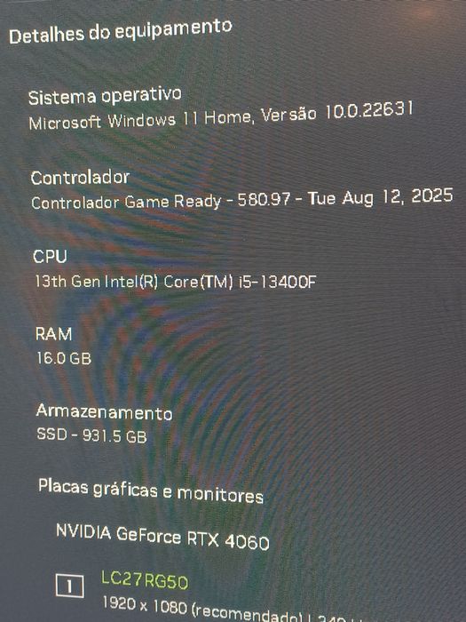 PC Gaming RTX 4060 • i5-13400F • 16GB DDR4 • 1TB SSD • Caixa Mesh RGB