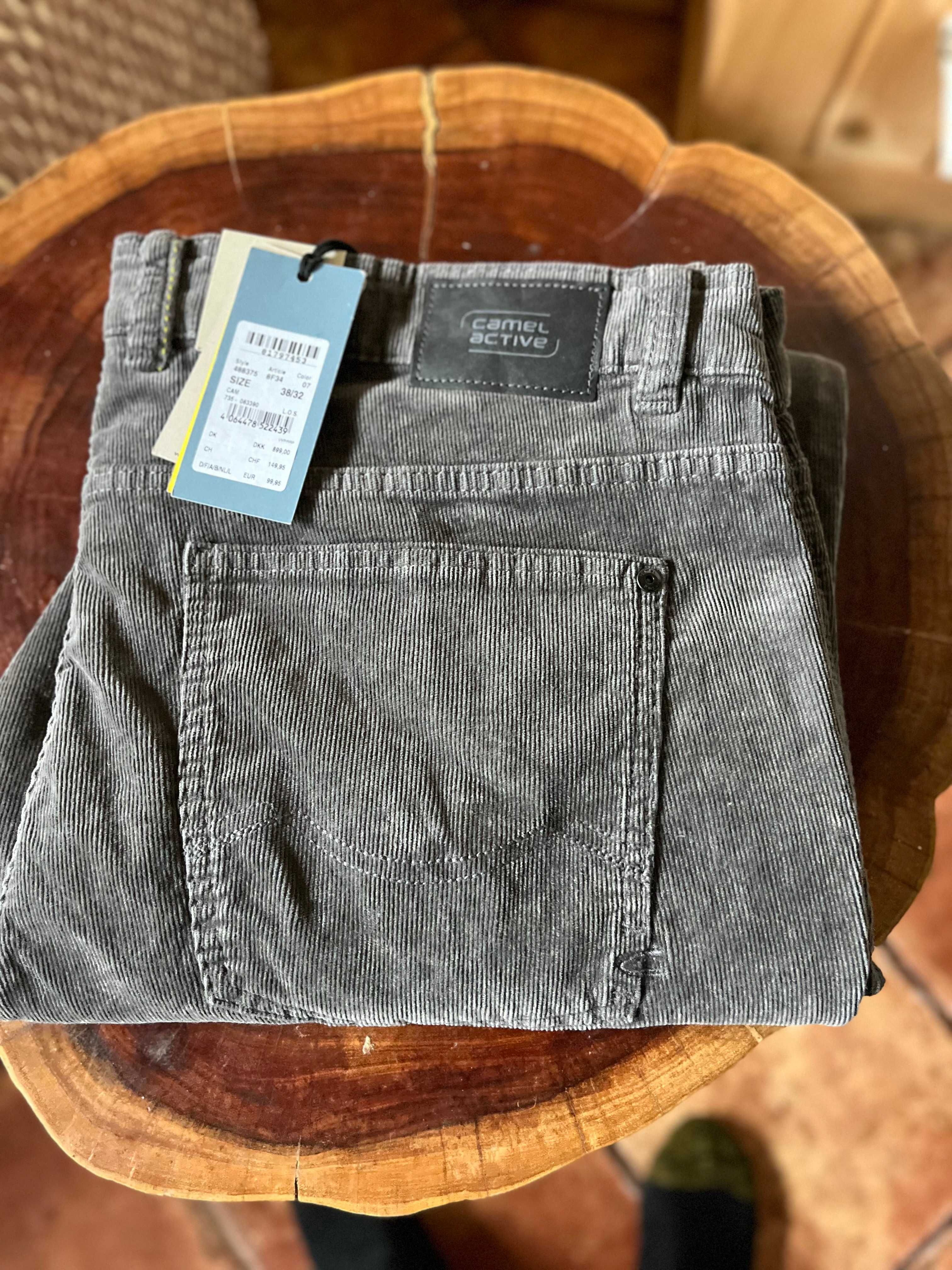 Spodnie sztruksowe męskie Camel Active roz 38/32 szare