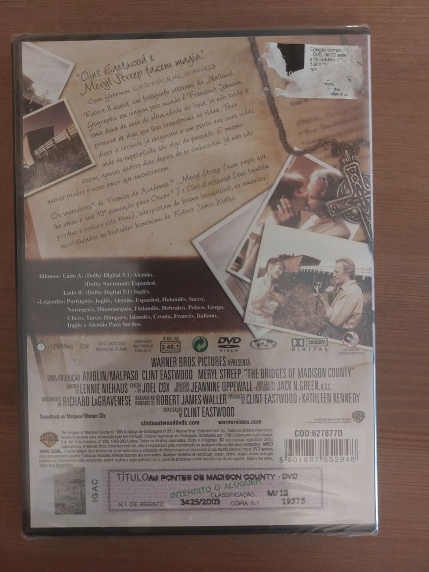 DVD NOVO e SELADO - " As Pontes de Madison County " (1995)