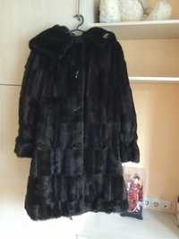 Шуба пальто 54 58 размер коричневая искусственный мех