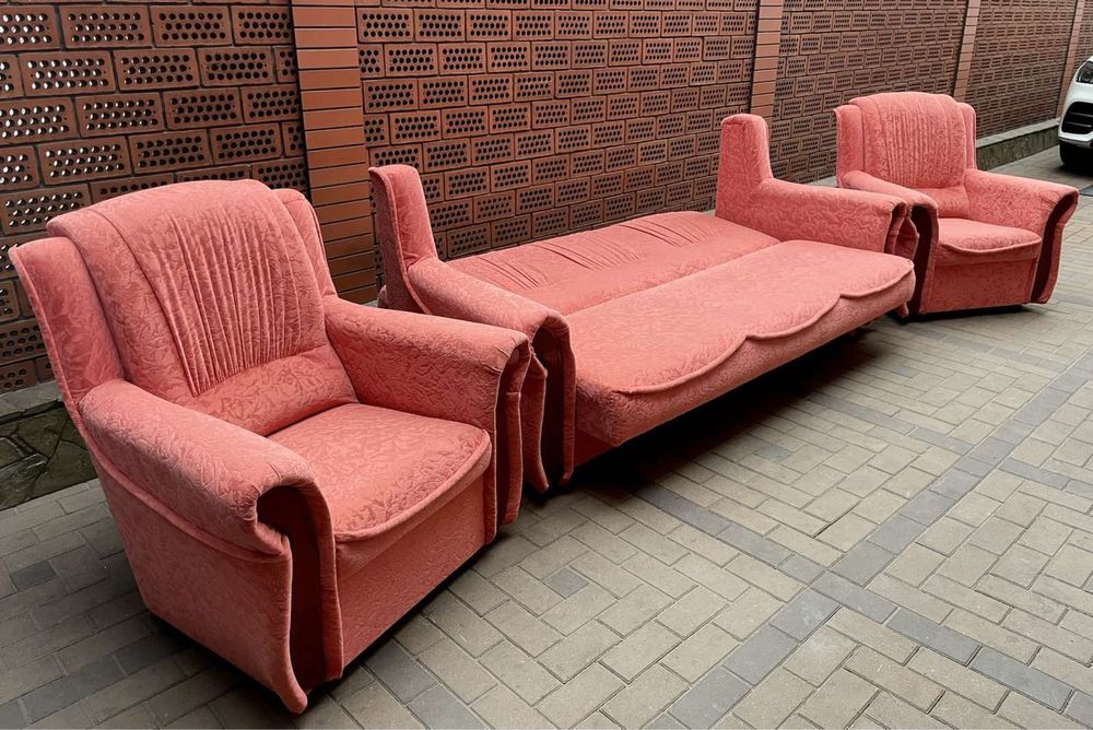 Комплект м'яких меблів "Президент": диван-ліжко + 2 крісла Західна Укр