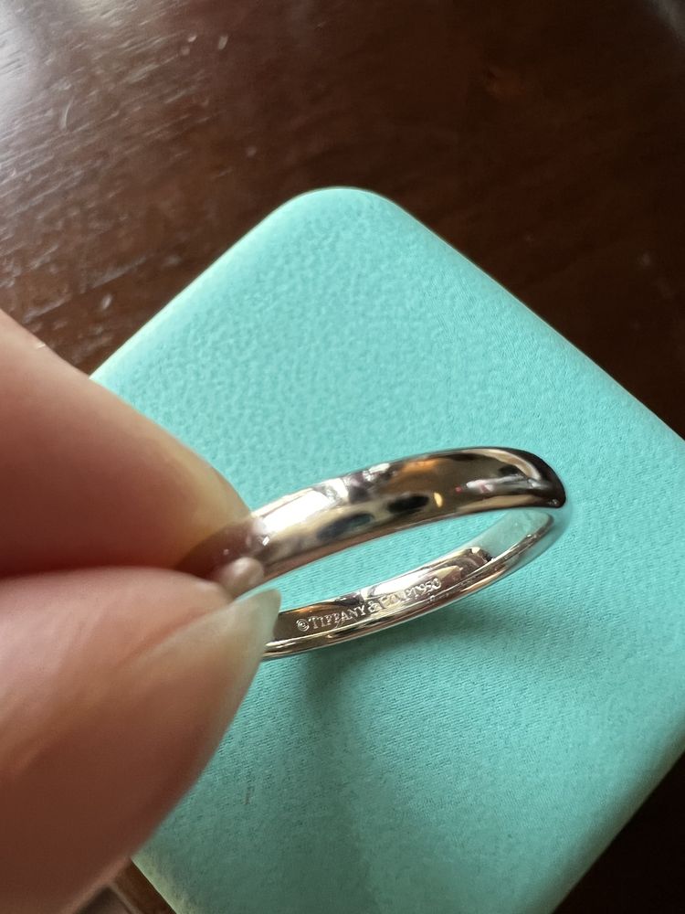 Obrączka Tiffany& Co platyna 3mm Pt950 unisex