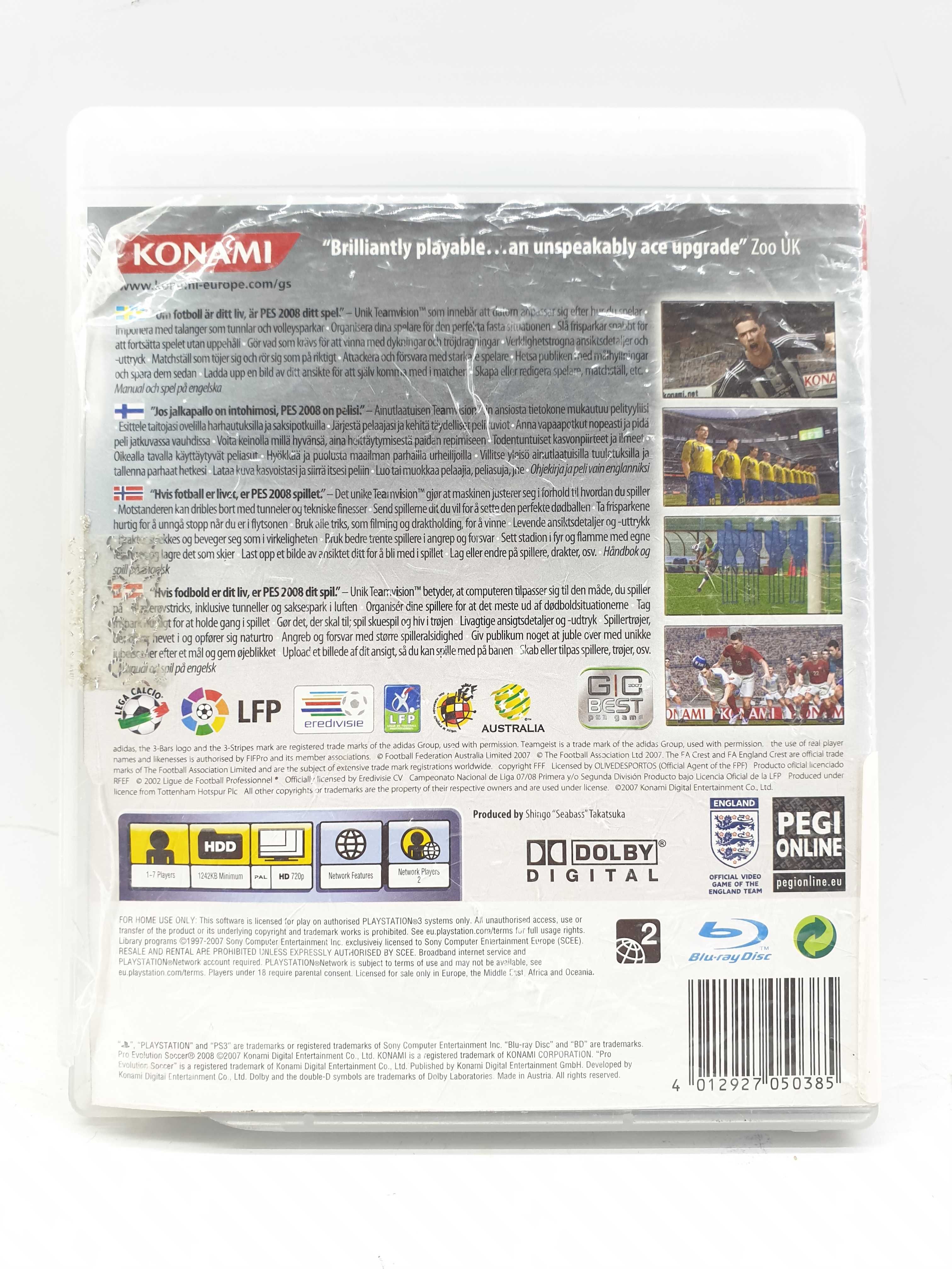 Gra PS3: PES Pro Evolution Soccer 2008