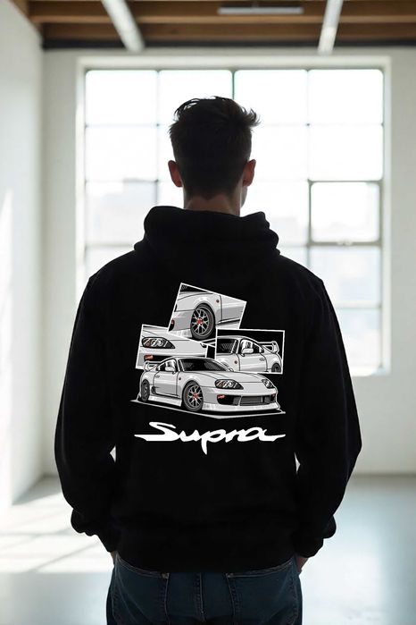 Męska Czarna Bluza M Toyota Supra MK IV Big