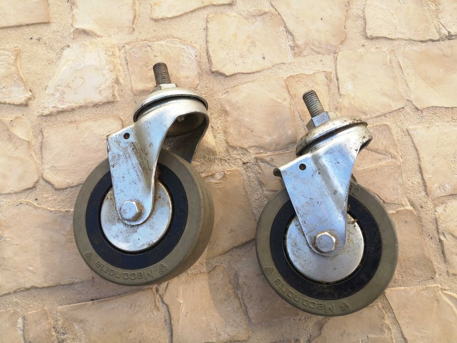 Conjunto de 4 rodízios industriais, Mecanarte, 180 mm, 100x32