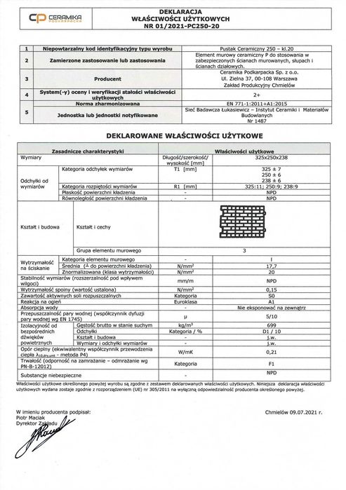 Cegła ceramiczna Pustak 25P+W szlif.Ceramika Podkarpacka+HDS Bielsko B