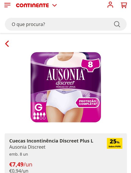 Cuecas Fraldas Incontinência - Tam. L