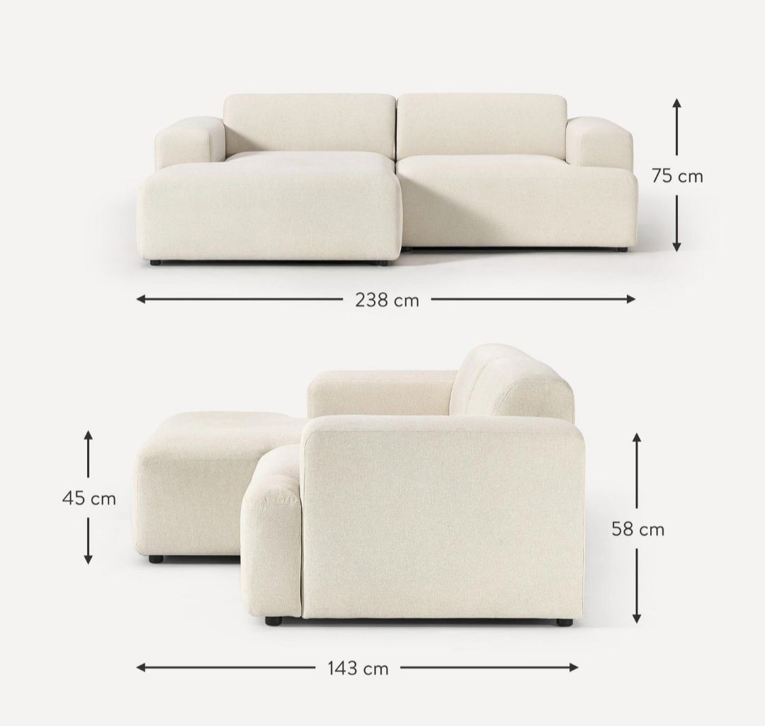 Sofa narożna Melva 3-osobowa