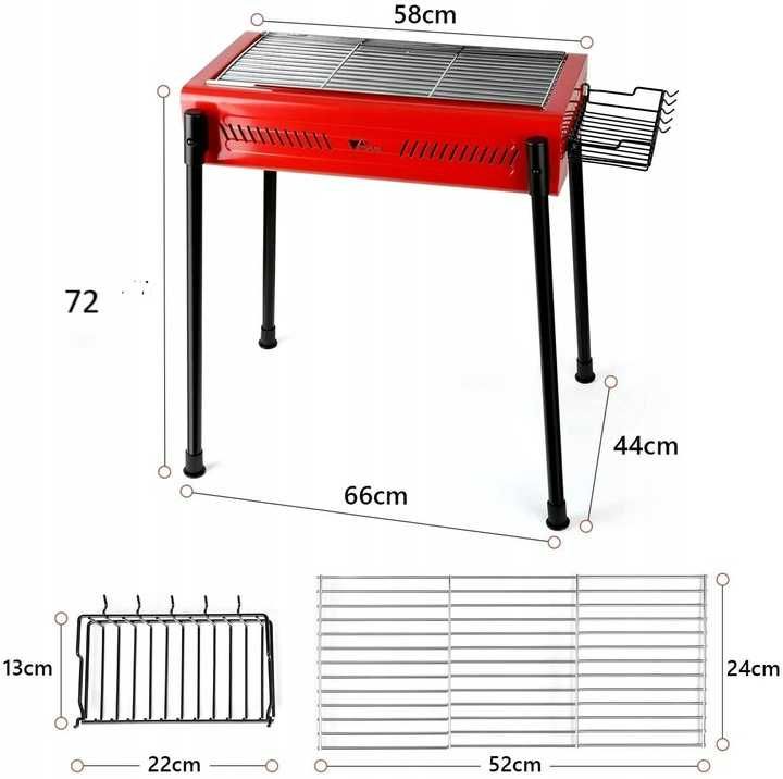 Grill Turystyczny przenośny składany DUZY 58 CM Solidny Duży