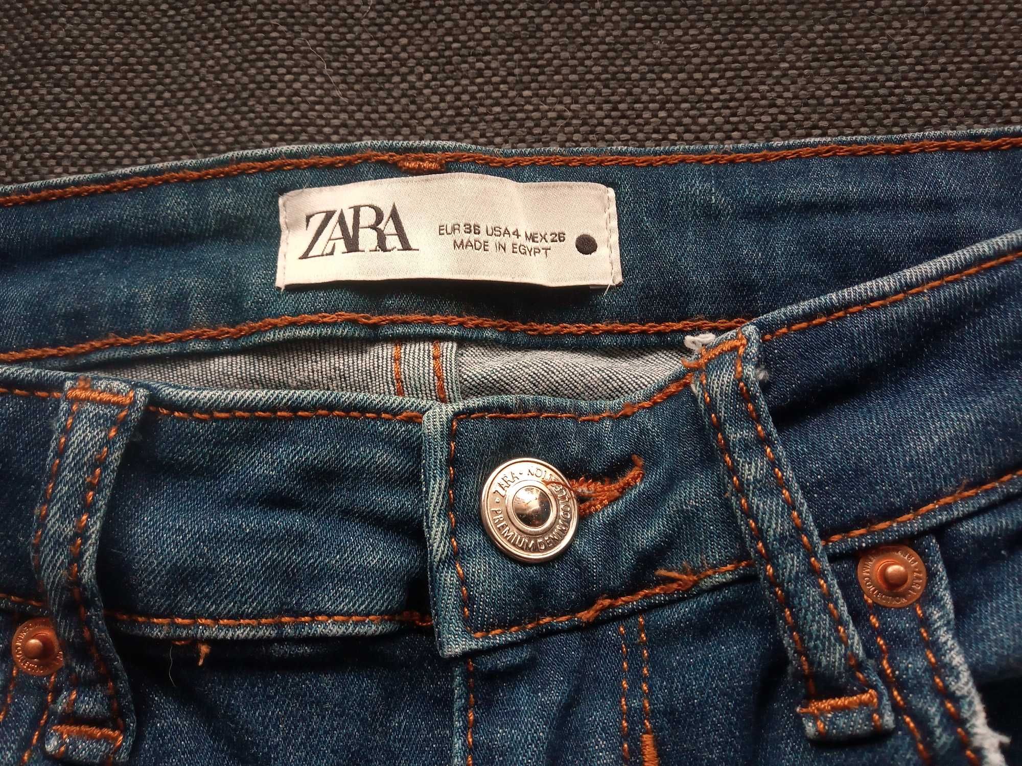 ZARA granatowe jeansy vintage 36