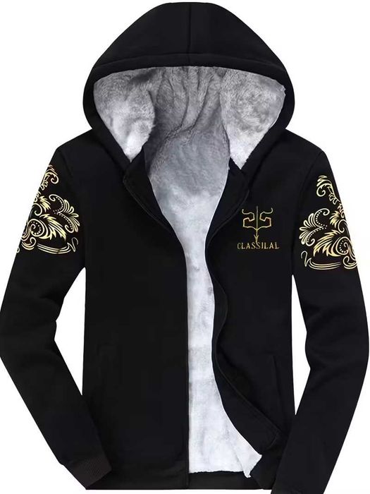 Осенне-зимний мужской спортивный комплект с флисовой толстовкой