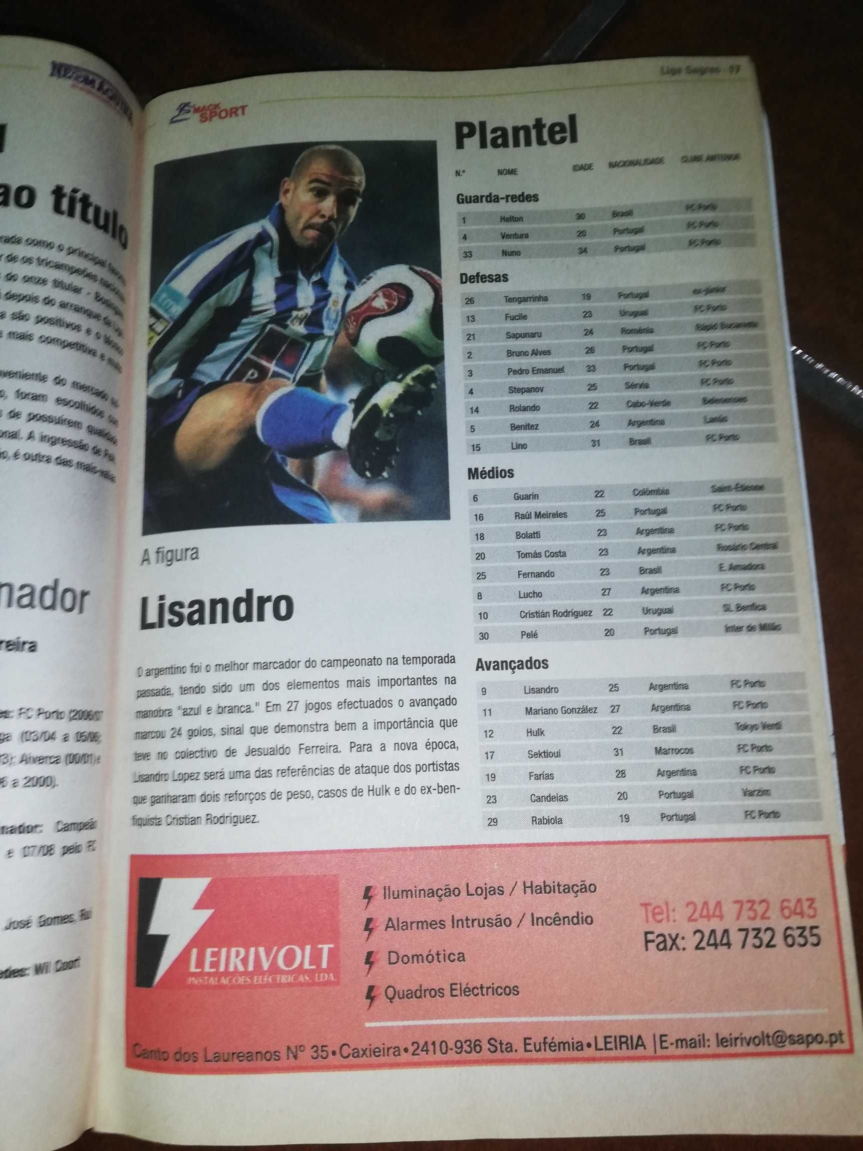 Revista guia futebol Portugal 08/09