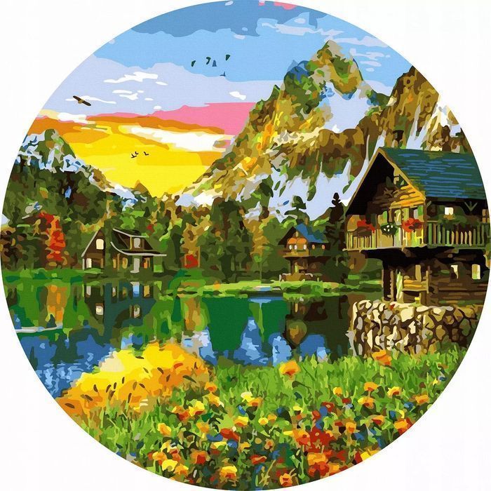 Malowanie po numerach 40x40 na okrągłej ramie Twoje Hobby. Twoje Hobby