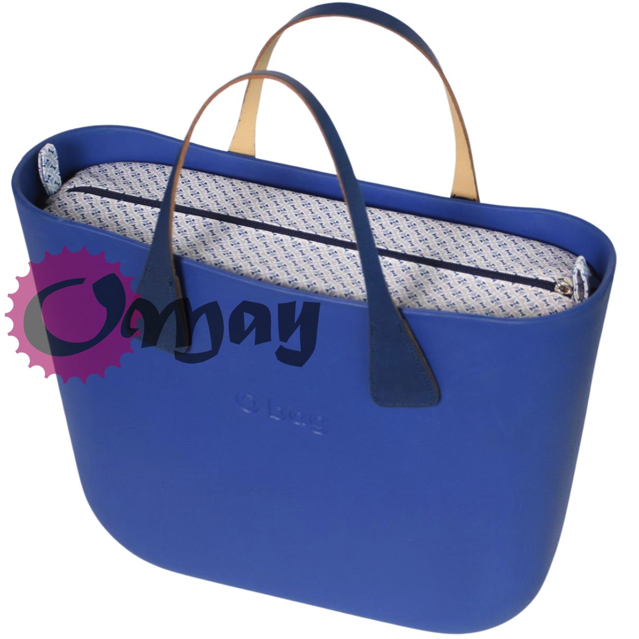 Granatowy organizer OBAG STANDARD kokardki szary 2 kieszenie OMAY