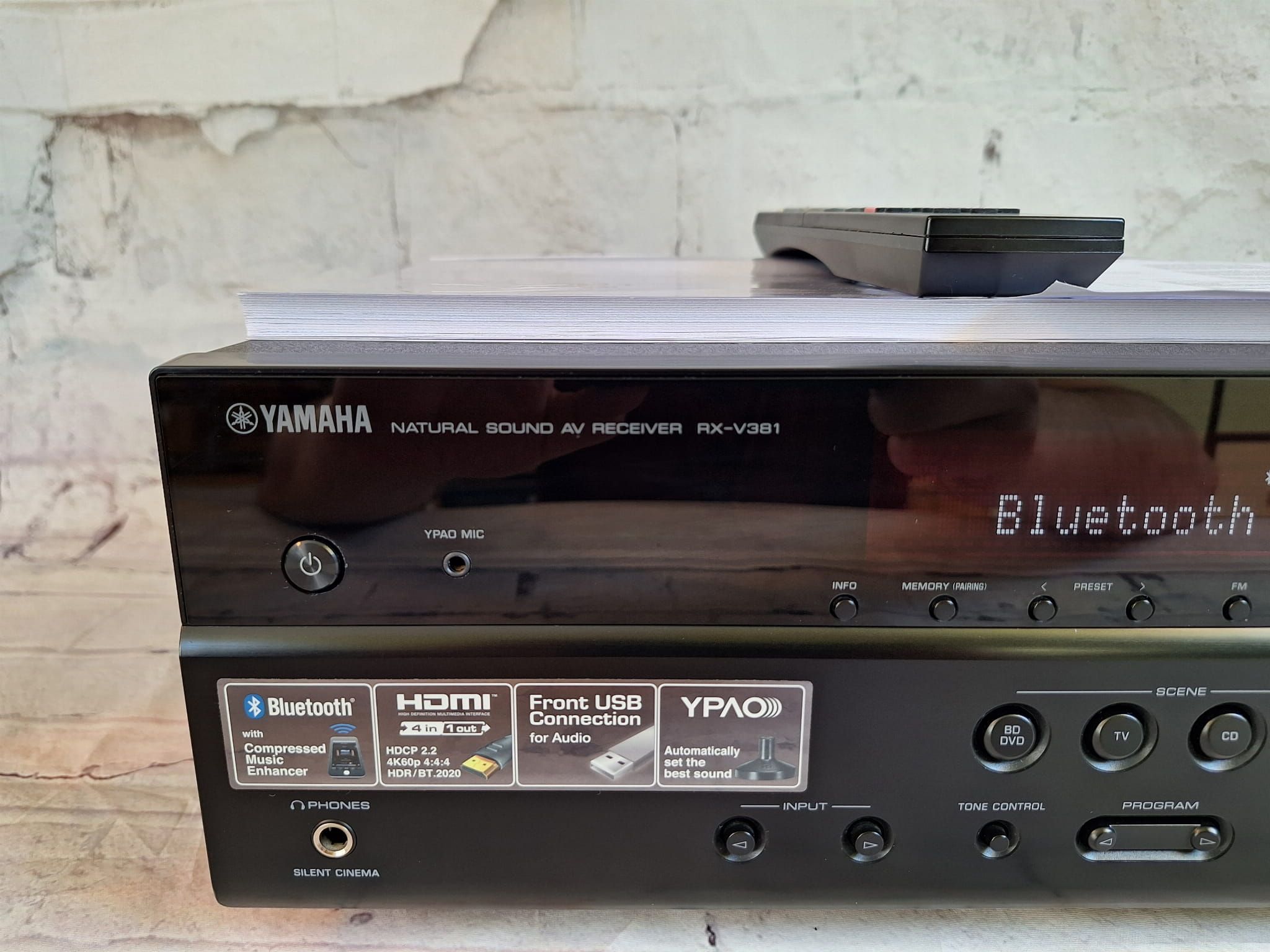 Amplituner 5.1 Yamaha RX-V381 4k 60p Bluetooth ARC Optyk USB